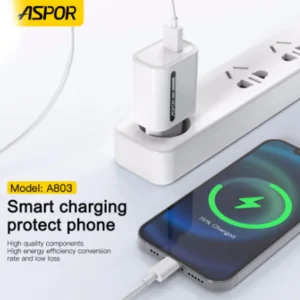 Aspor A803 18W Fast Charger QC 3.0 Adapter - 100% Authentic