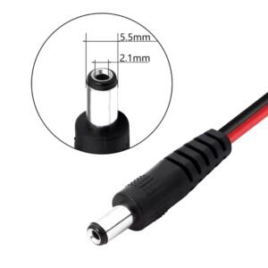 2.1mm×5.5mm 12v DC male jack/මේල් ජැක්
