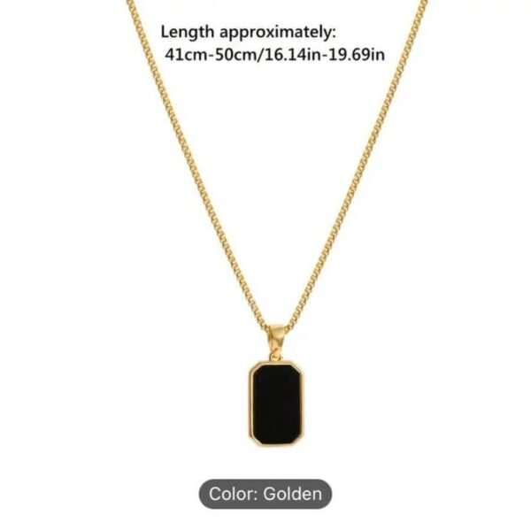 Black square pendent Necklace /නෙක්ලස්