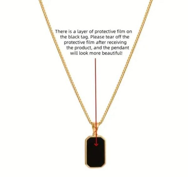 Black square pendent Necklace /නෙක්ලස් - Image 4