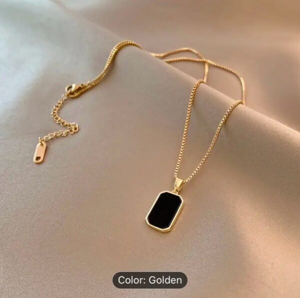 Black square pendent Necklace /නෙක්ලස් - Image 3