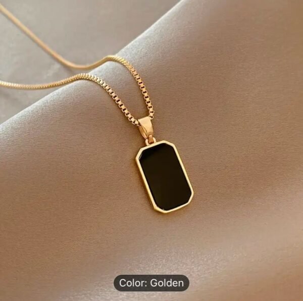 Black square pendent Necklace /නෙක්ලස් - Image 5